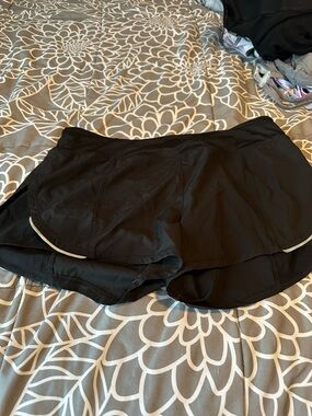 Women’s Black Athletic Shorts with Skirt Overlay